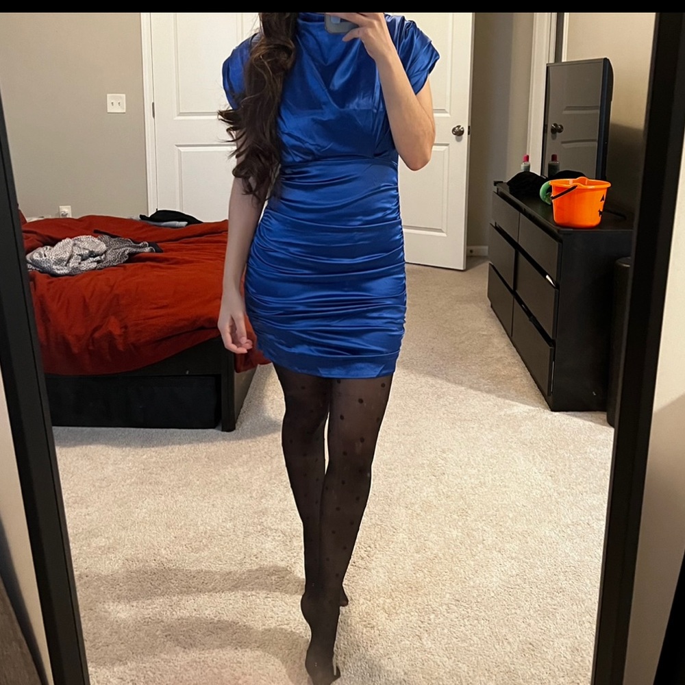 Blue Satin Dress